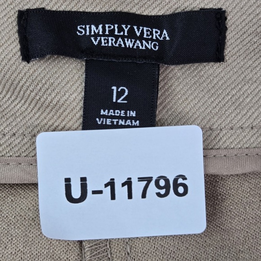 Simply Vera Wang Women Pants 12 Brown Dress Pants High Rise Skinny Ankle 26" NWT - Picture 2 of 13